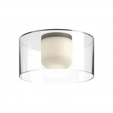 KUZCO Lighting FM53512-BK/CL - Birch 12-in Black/Clear LED Flush Mount