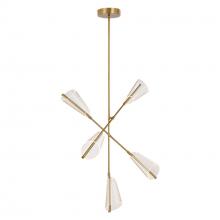 KUZCO Lighting CH62737-BG/LG-UNV - Mulberry 37-in Brushed Gold/Light Guide LED Chandeliers
