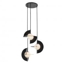 KUZCO Lighting CH65127-GBK/OP-UNV - Scorpio 27-in Glossy Black/Opal Glass LED Chandelier