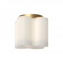 KUZCO Lighting FM54809-BG/OP - Clover 9-in Brushed Gold/Opal Glass LED Flush Mount