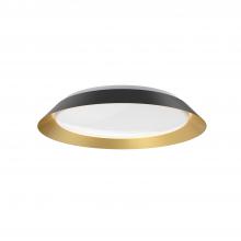 KUZCO Lighting FM43419-BK/GD-5CCT - Jasper 19-in Black/Gold LED Flush Mount