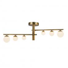 KUZCO Lighting SF55525-BG/OP - Juniper 2 Head Brushed Gold/Opal Glass LED Semi-Flush