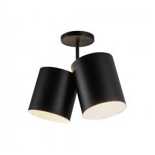 KUZCO Lighting SF58814-BK - Keiko 14-in Black 2 Lights Semi-Flush