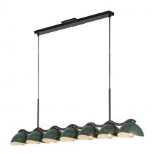 KUZCO Lighting LP57642-BK/PGN - Atlas 42-in Black/Pine Green Socket Linear Pendant