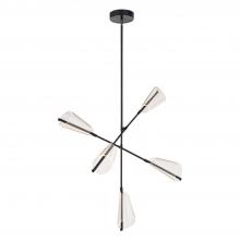 KUZCO Lighting CH62737-BK/LG - Mulberry 37-in Black/Light Guide LED Chandeliers