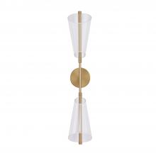 KUZCO Lighting WS62629-BG/LG - Mulberry 29-in Brushed Gold/Light Guide LED Wall Sconce