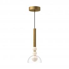 KUZCO Lighting PD30502-BG/CL-UNV - Rise 6-in Brushed Gold/Clear LED Pendant