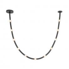 KUZCO Lighting PD39310-BK/OP-UNV-010 - Corda 10-ft Black/Opal Glass LED Pendant