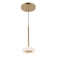 KUZCO Lighting PD97204-MRB/FR - Stephord 4-in Metallic Brass/Frosted Glass LED Pendant