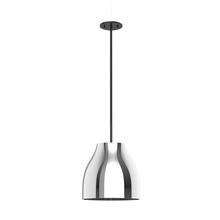 KUZCO Lighting PD62012-BK/CH - Trinity 12-in Black/Chrome LED Pendant