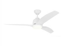 Monte Carlo Fans 3AVLCR54RZWD - Avila 54" Dimmable Integrated LED Indoor/Outdoor Coastal White Ceiling Fan with Light Kit
