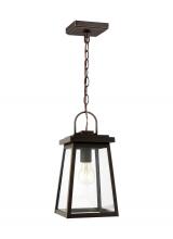 Generation - Designer 6248401EN7-71 - Founders modern 1-light LED outdoor exterior ceiling hanging pendant in antique bronze finish with c