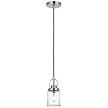 Generation - Designer 6544701-962 - Anders industrial 1-light indoor dimmable mini pendant in brushed nickel finish with clear glass