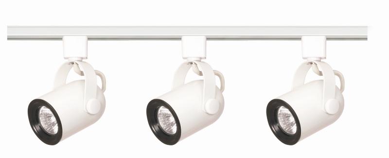 3 Light - MR16 - Round Back Track Kit - 4 foot Track - Line Voltage - White