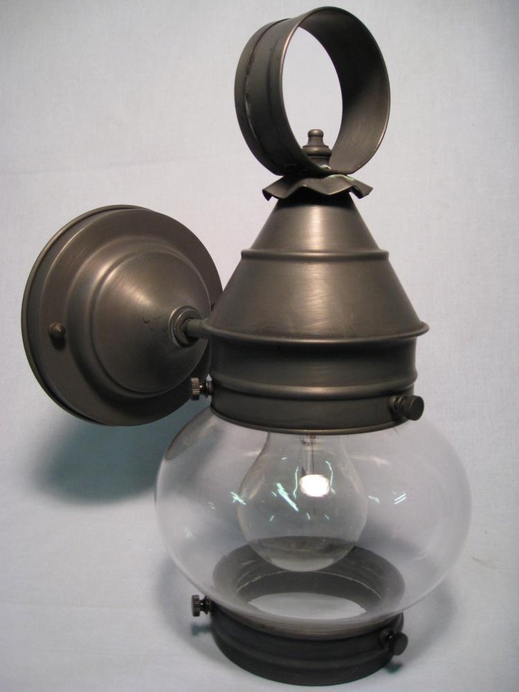 Onion Wall No Cage Dark Antique Brass Medium Base Socket Clear Glass