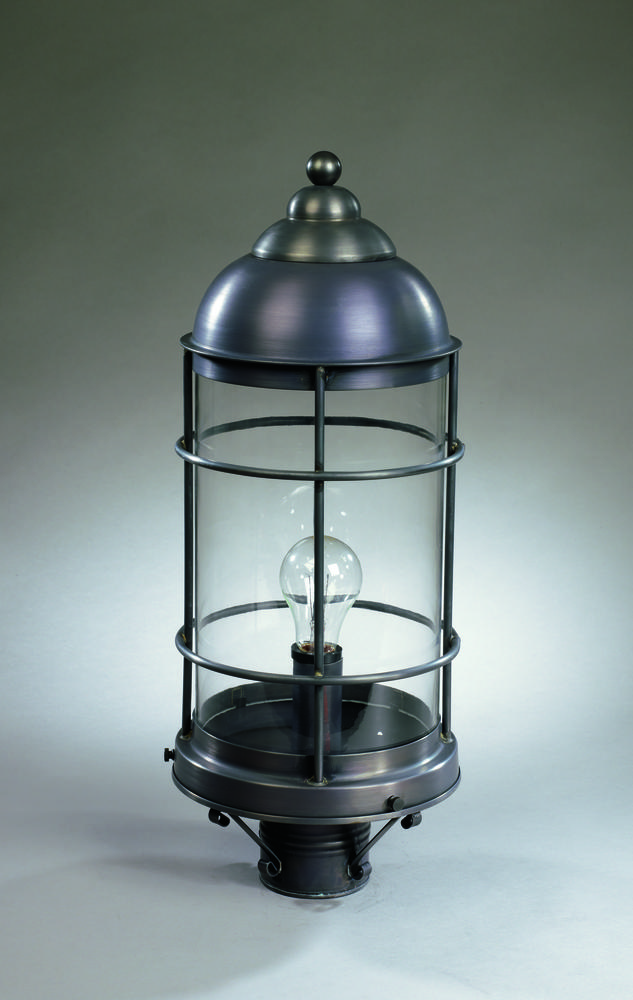 Nautical Post Dark Antique Brass Medium Base Socket Seedy Marine Glass