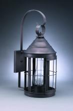 Northeast Lantern 3337-VG-CIM-CLR-NS - Cone Top Wall With Top Scroll Verdi Gris Medium Base Socket With Chimney Clear Glass No Sc