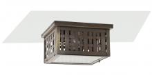 Northeast Lantern 4404W-DB-MED2-CSG - Weave Medium Flush Dark Brass 2 Medium Base Sockets Clear