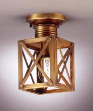 Northeast Lantern 5014-AC-MED-CLR - Can Top X-Bars Flush Antique Copper Medium Base Socket Clear Glass