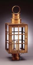 Northeast Lantern 5153-VG-LT3-CLR - Can Top H-Bars Post Verdi Gris 3 Candelabra Sockets Clear Glass