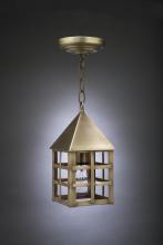 Northeast Lantern 7112-AC-MED-CLR - Pyramid Top H-Bars Hanging Antique Copper Medium Base Socket Clear Glass