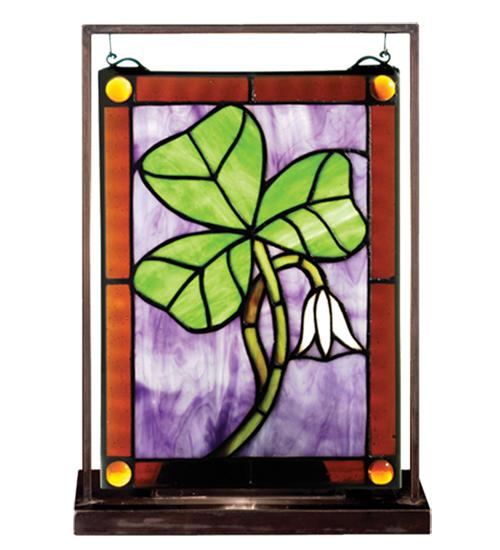 9.5"W X 10.5"H Shamrock Lighted Mini Tabletop Window