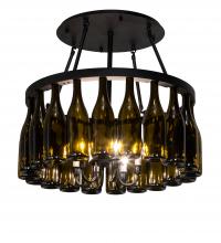 Meyda White 235276 - 26" Wide Tuscan Vineyard 20 Wine Bottle Semi-Flushmount