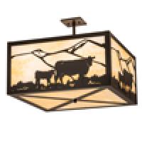 Meyda White 241426 - 24" Square Calf & Cow Flushmount