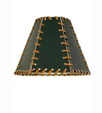 Meyda White 24176 - 7"W X 5"H Faux Leather Green Hexagon Shade