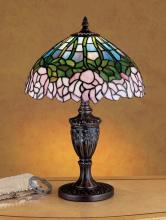 Meyda White 30343 - 18" High Tiffany Cabbage Rose Accent Lamp