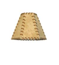 Meyda White 81145 - 7"W X 5"H Faux Leather Tan Hexagon Shade